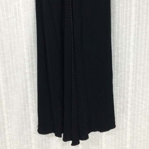 Deep V Black Sleeveless MIDI Dress-Size Medium - Picture 3 of 11
